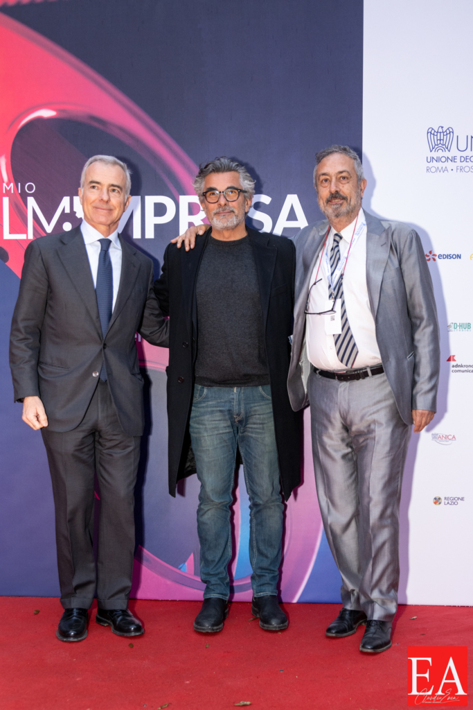 Paolo Genovese e. Giampaolo Letta during the film event "Premio Film Impresa" at the Casa del Cinema in Rome, Italy, 13.04.2023, Claudio Enea Sport