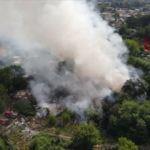 Incendio rifiuti a Roma, ricognizione dei droni dei Vigili del Fuoco